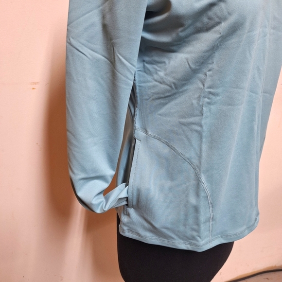NEW! Shadow Sport Fitted Mock-Neck Zip Front Athletic Jacket, Light Blue - Picture 7 of 11